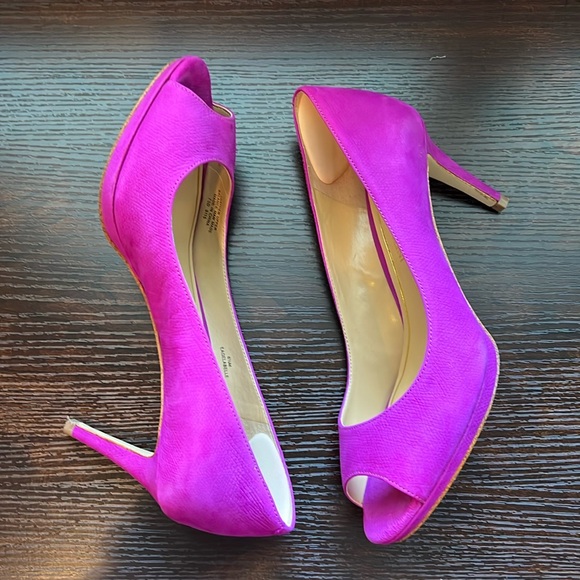 Enzo Angiolini Eagelabelle Pink Open Toe Pumps - Picture 2 of 16